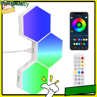 Smart Hexagon LED Wall Lights, App e Controle Remoto, Painéis De