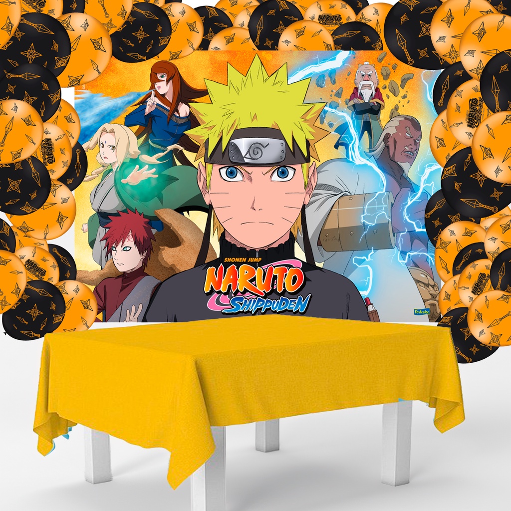 Kit festa completo 41 pçs Decoração festa Naruto aniversário