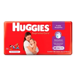 Fralda Descartável Huggies Disney Roupinha Supreme Tamanho M - 6 Pacotes com 36 Fraldas - Total 216 Tiras