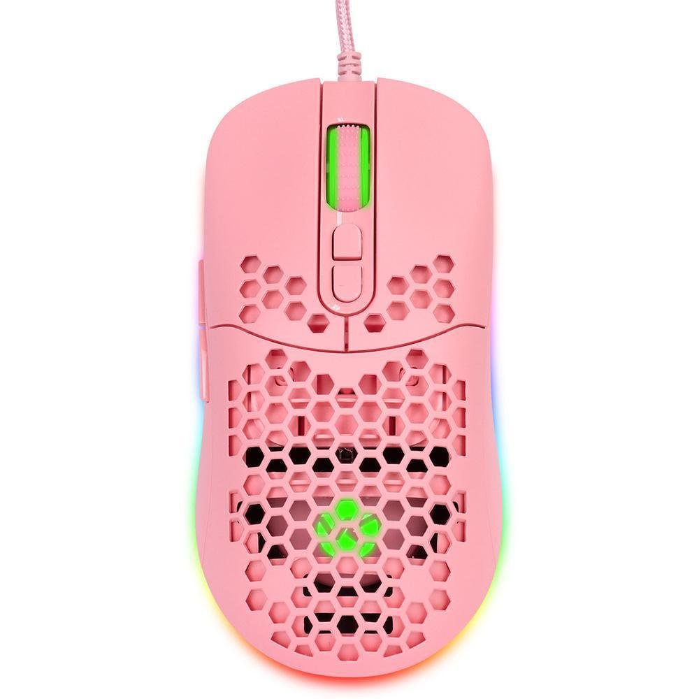 MOUSE GAMER VX GAMING VOID LED RGB 7600 DPI ROSA CABO USB 1.8M - MGV120R Rosa