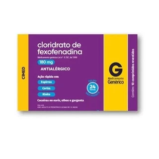 Cloridrato Fexofenadina 180mg 10 comprimidos Cimed