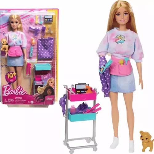 Boneca Barbie com Acessórios - Cabelo e Maquiagem - Malibu