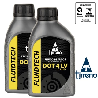 kit 2 Óleo / Fluido de Freio embreagem Hidráulica Dot 4 LV 500ML ABS Original Tirreno, Homologado Inmetro