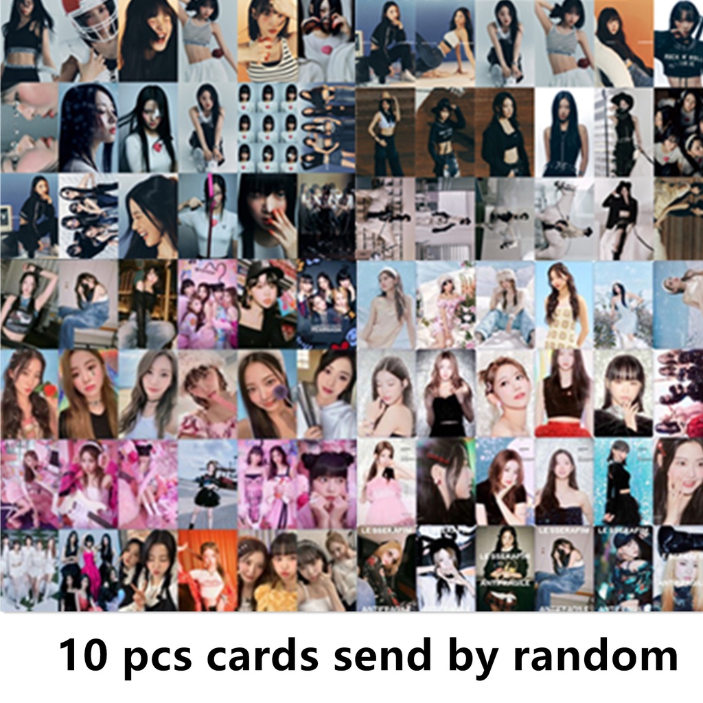 50-55pcs LE SSERAFIM Laser HOLOGRAPHIC LOMO Cards Sakura CHAEWON