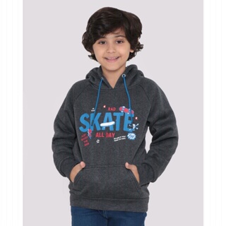 Blusão Moletom Infantil Skate Cinza Escuro