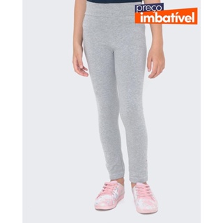 Calça Legging Infantil Lisa Mescla Cinza