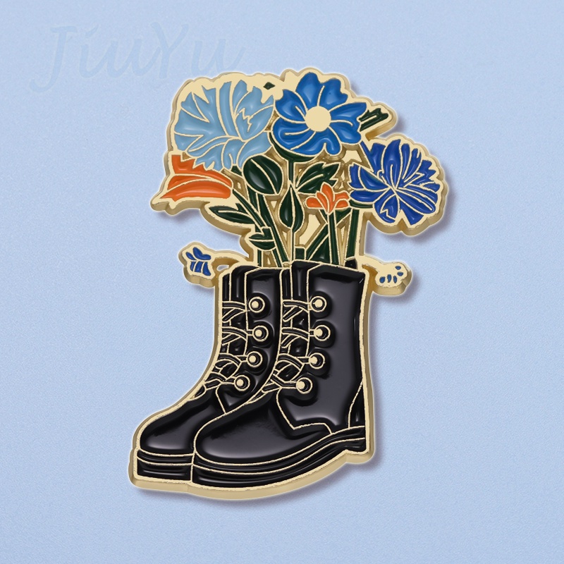 Cada Passo É Um Alfinete De Esmalte De Crescimento Broche De Flor Criativo Sapatos De Pino Lapela Crachás Jóias Presentes