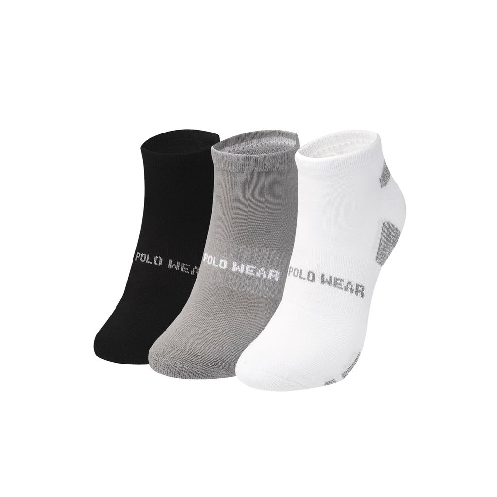 Kit 3 Pares de Meias Femininas Cano Curto Polo Wear Sortido
