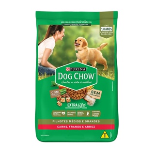 Ração Nestlé Purina Dog Chow Filhotes Extra Life Média e Grande Sabor Carne e Frango 10,1kg