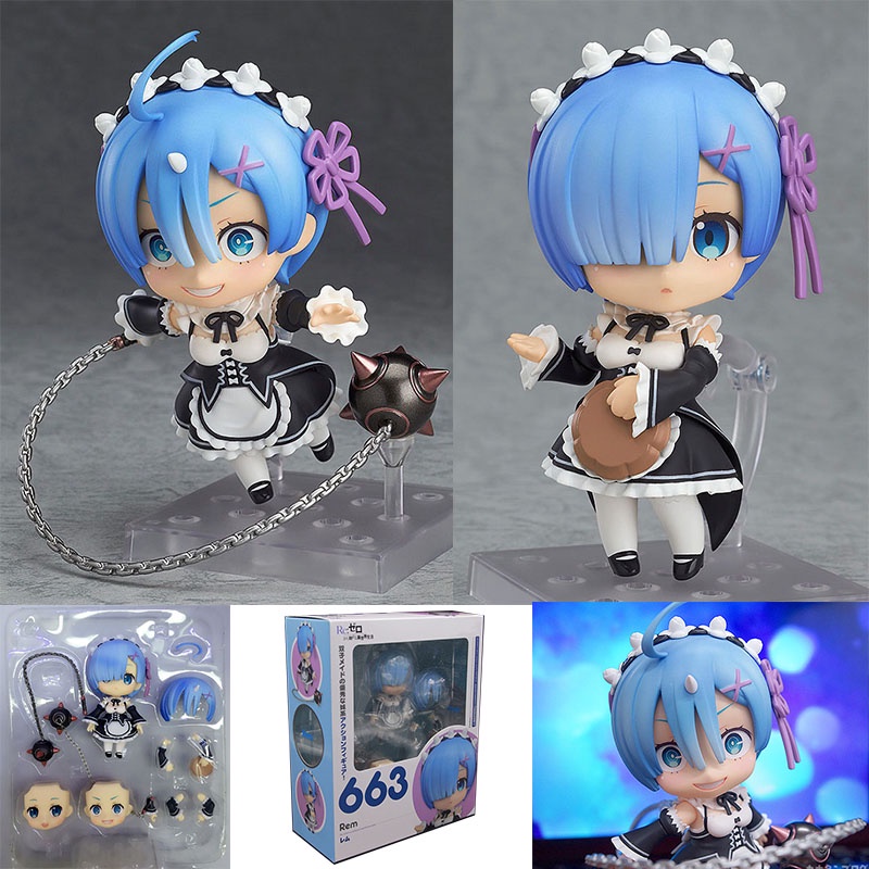 Nendoroid Re:Life Em Um Mundo Diferente Do Zero 663 Rem Anime Pvc Ação Figura Modelo Presentes De Brinquedo