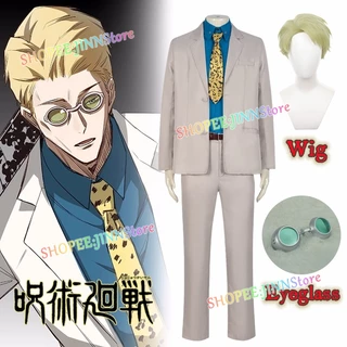 - JN Novo Anime Jujutsu Kaisen Cosplay Nanami Kento Fato Uniforme Peruca + Óculos + Gravata + Calças Acessórios Conjunto Completo
