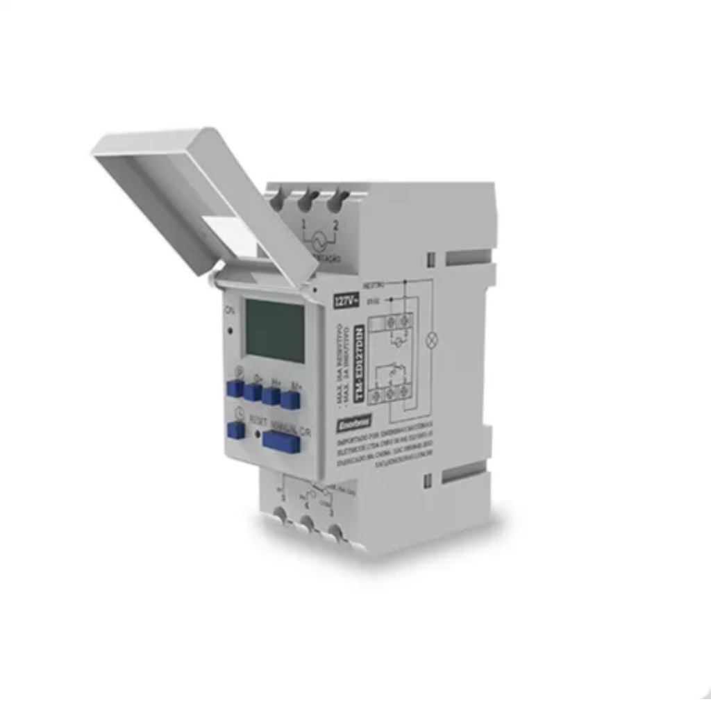 Temporizador Digital com Barramento p/ Trilho Din 127v Enerbras