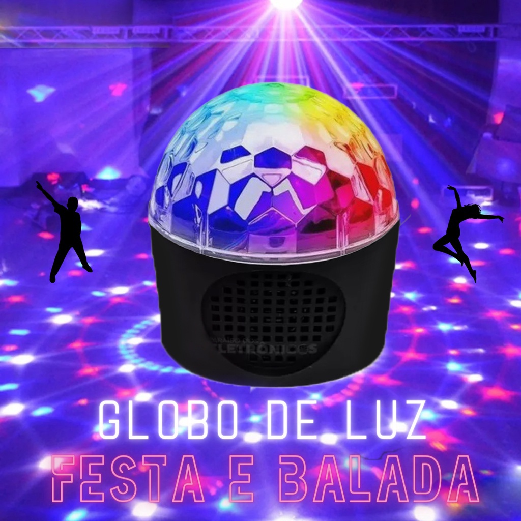 Bola Maluca Mini Globo Jogo De Luz Led Rgb Festa Possui Controle