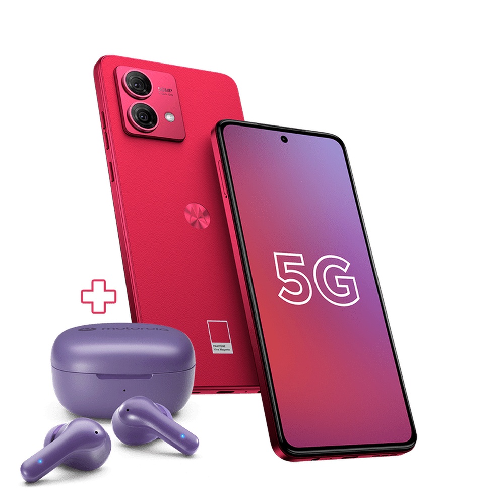 Smartphone Motorola Moto G84 5G 256GB - Viva Magenta - Vegan Leather, RAM 8GB, Câmera Dupla 50MP + 8MP, Selfie 16MP e Tela 6,55" Edição Especial acompanha Fone Moto Buds 135