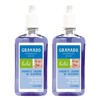 Sabonete Líquido Granado Bebê Glicerina Lavanda 250ml - Kit com 2 Unidades