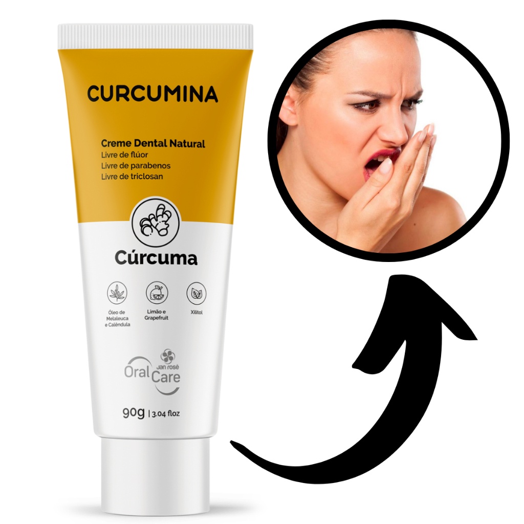Mau Halito Bucal Curcumina Original Pasta Dente Gel Creme Dental Sem ...