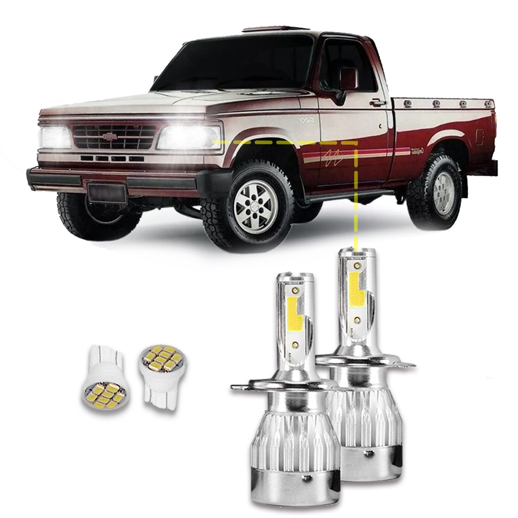 Kit Ultra Led Chevrolet D20 1985/1997 Alto e Baixo 20000lm | Shopee Brasil