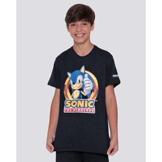 Camiseta Juvenil Sonic Gangster Preta