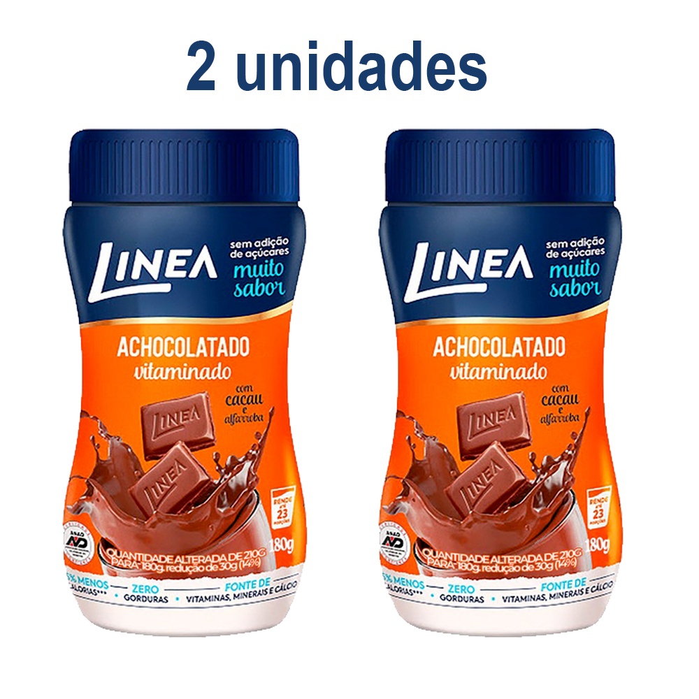 2 Unidades Achocolatado Línea Em Pó 180g Zero Açúcar | Shopee Brasil