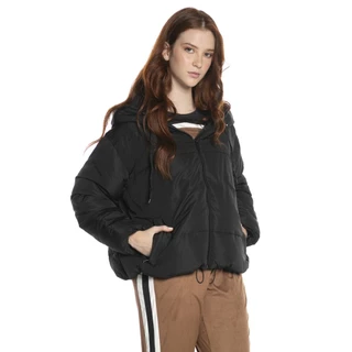 Jaqueta Feminina Puffer Com Ajuste Polo Wear Preto
