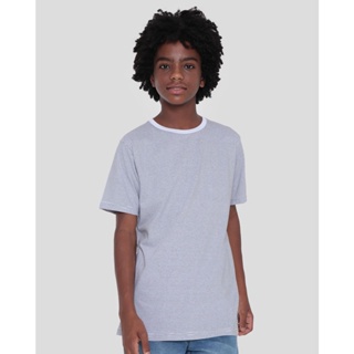Camiseta Juvenil Estampa Listrada Preta