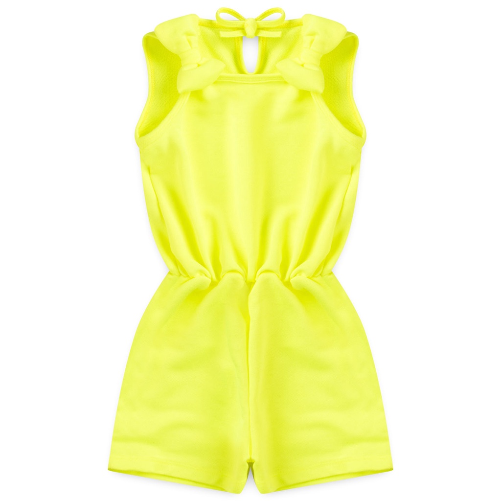 Macaquinho Infantil Feminino amarelo neon Tam 1 ao 3 anos