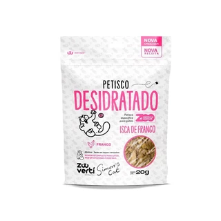 Zooverti Petisco Desidratado Isca de Frango Para Gatos Simon’S Cat 100% Natural 20g
