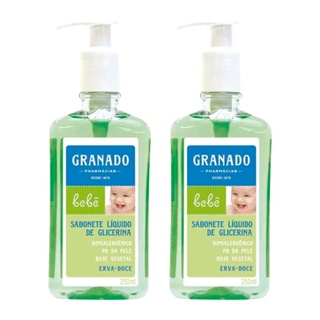 Sabonete Líquido Granado Bebê Glicerina Erva Doce 250ml - Kit com 2 Unidades