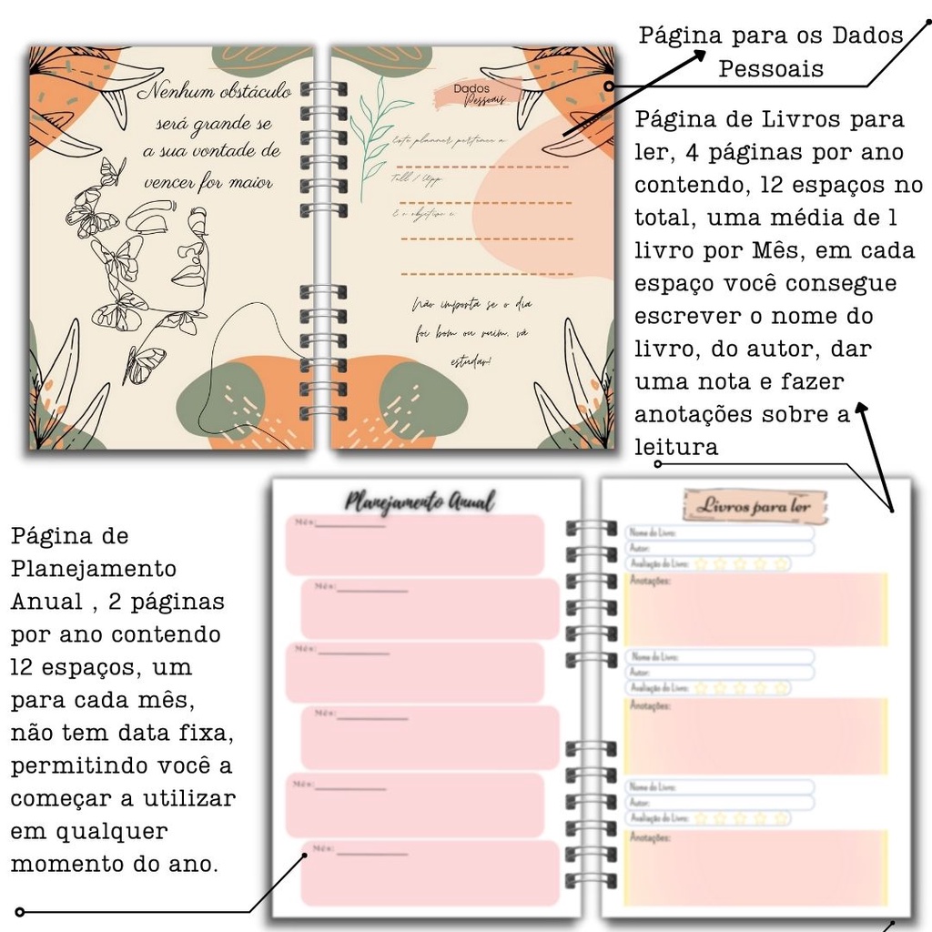 Planner 2023 Minimalista Xadrez para Imprimir - Download Grátis