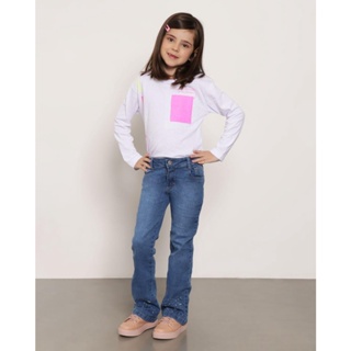 Calça Jeans Infantil Flare Com Cintura Regulável Azul