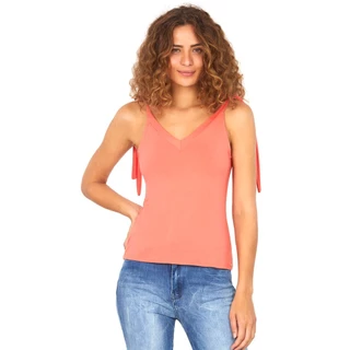 Regata Feminina Malha Detalhe Ombro Polo Wear Laranja Médio