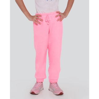 Calça Moletom Infantil Jogger Neon Rosa