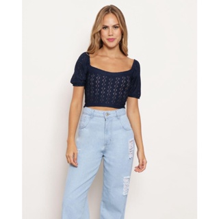 Blusa Feminina Ciganinha Malha Laise Marinho