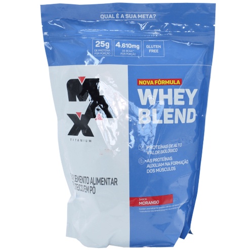 Whey Blend Proteina Suplemento Morango Max Titanium 900g