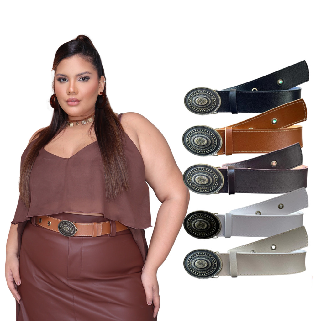 Cinto Plus Size Boho Chic Country Feminino Ouro Velho Veste 100cm ao ...