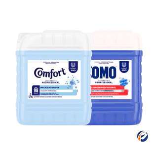 Kit Lavandeira: Lava Roupas Líquido Lavanderia Pro Omo 7L + Amaciante Lavanderia Pro Comfort 7L