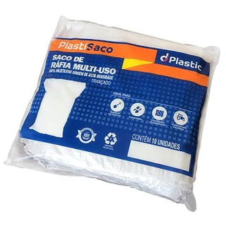 Saco de Ráfia Multiuso PlastiSaco com 10 Unidades D. Plastic em Oferta na Shopee