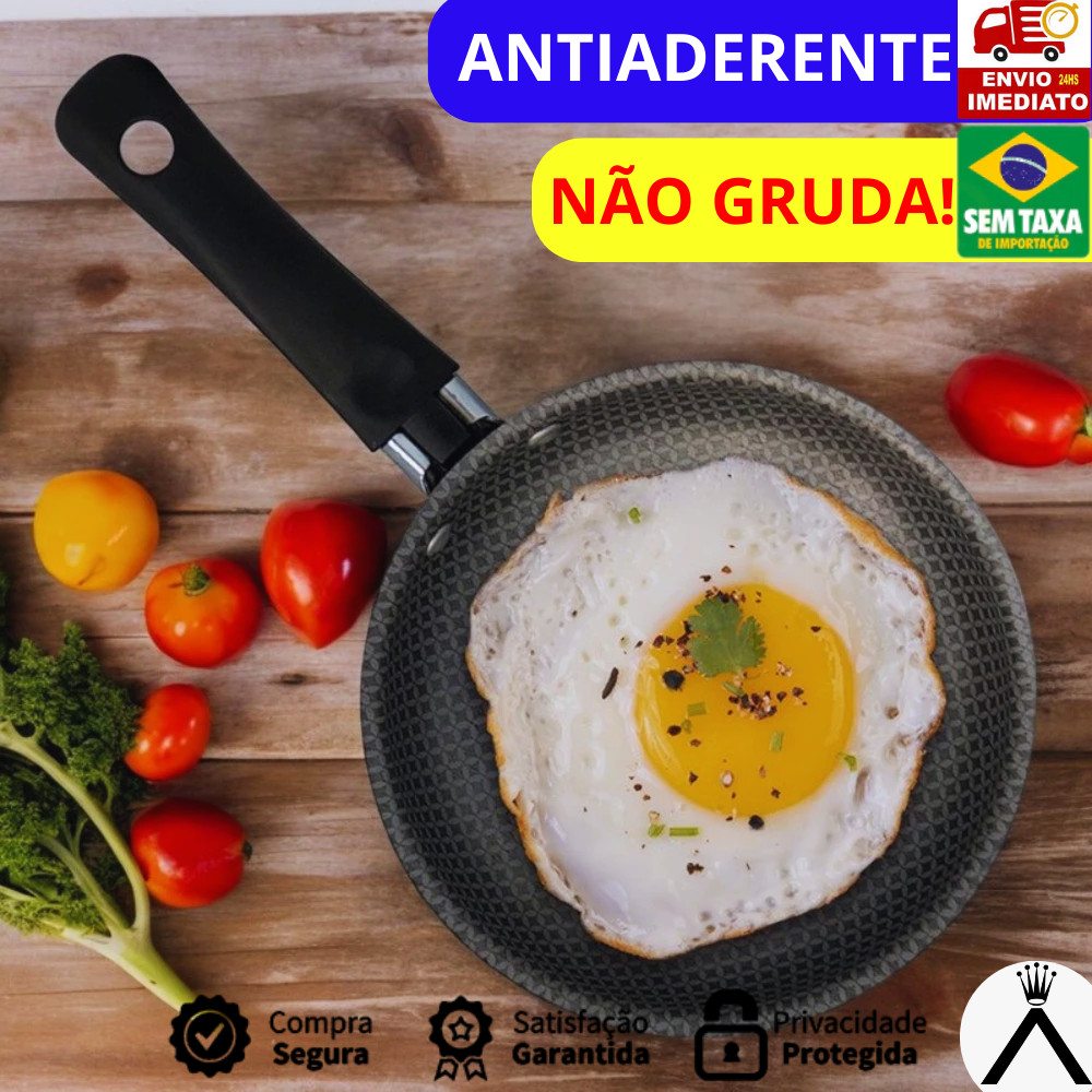 Frigideira Antiaderente para Ovo 14cm Compacta Vermelha Cozinha Prática ...
