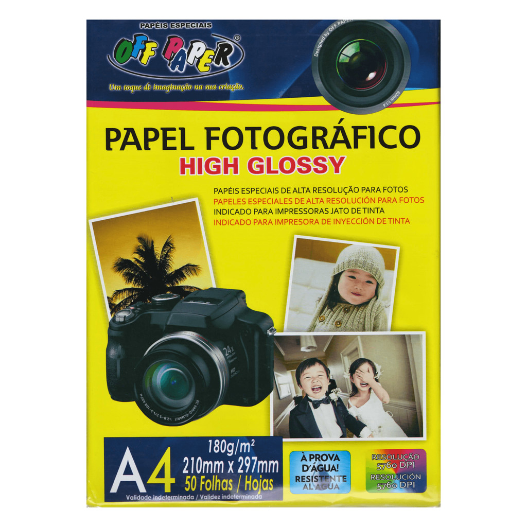Papel Fotográfico A4 180g - 50 Folhas - Off Paper | Shopee Brasil