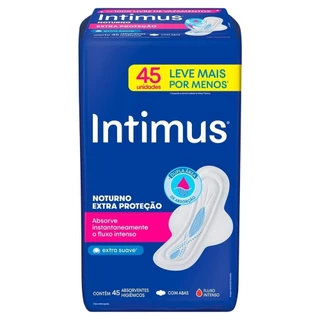 Absorvente Intimus Gel Noturno Suave com Abas - Embalagem com 45 Unidades em Oferta na Shopee
