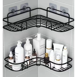 Kit Com Suportes Organizadores De Metal Rack De Parede Banheiro Cozinha Prateleiras Porta Shampoo