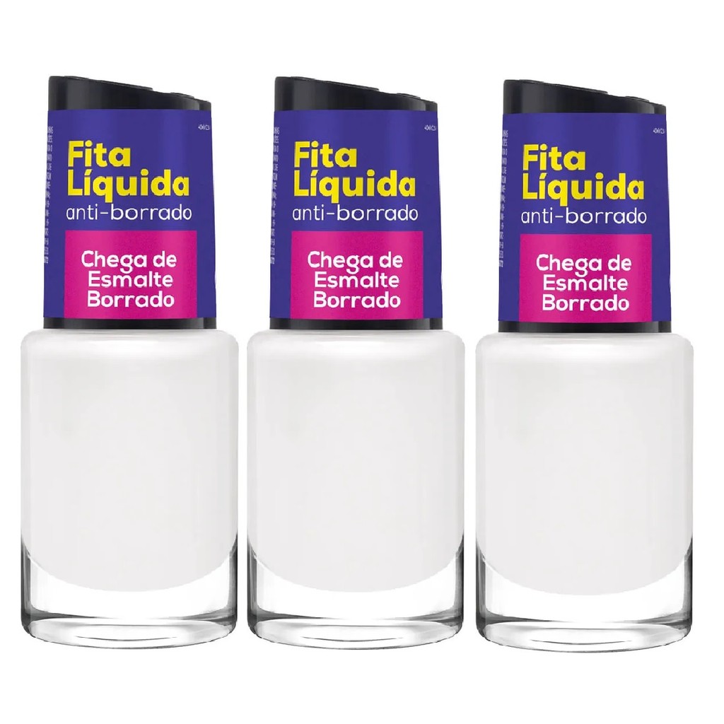 Cora Kit Com 03 Fita Líquida Nunca Mais Esmalte Borrado 9ml | Shopee Brasil