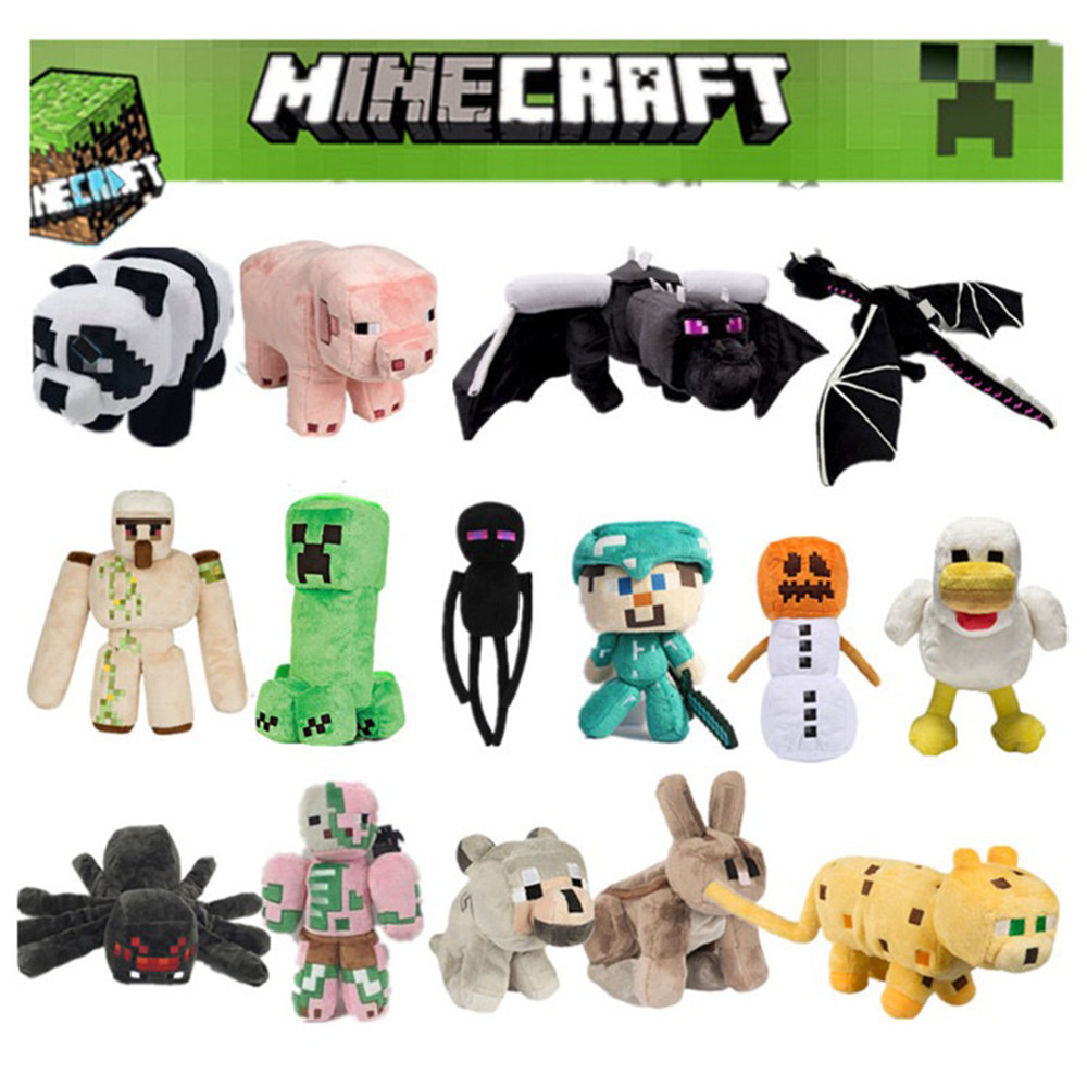 Colorful Minecraft Boneca De Pelúcia Steve Creeper Ovelha Axolotl ...