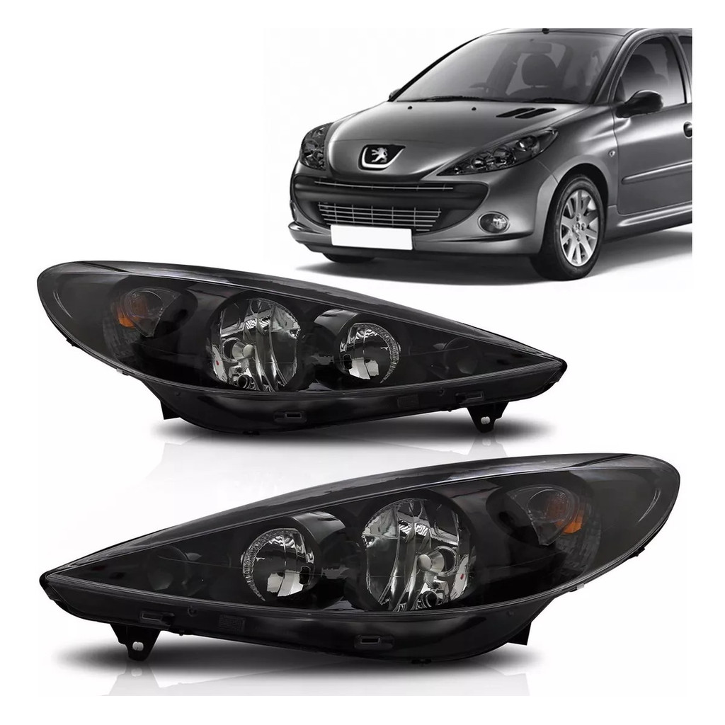 Paire De Coques Phares Avant Pour Peugeot 207 (2009-2013) – Lentilles Transparentes Polycarbonate Anti-UV, Protection Anti-Jaunissement & Anti-Chocs