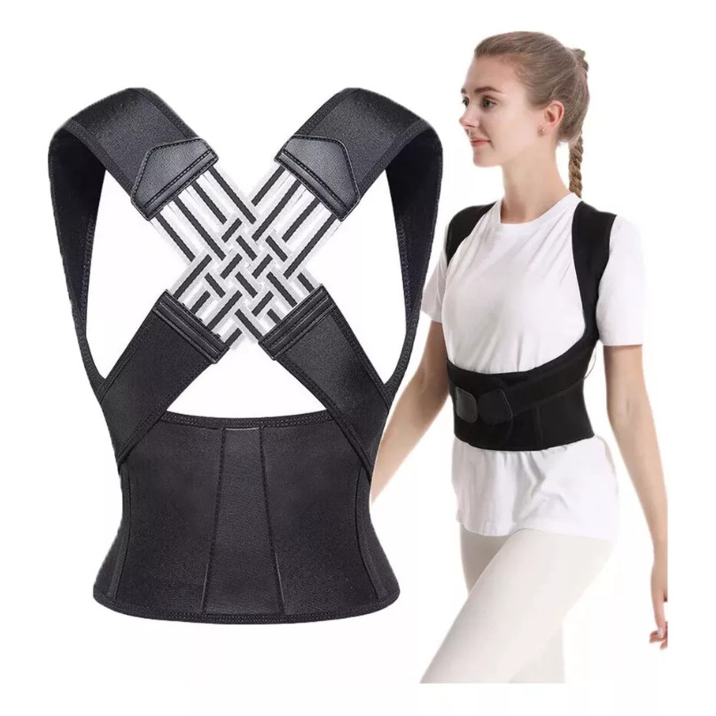 Colete Corretor Postural Coluna Lombar Cervical Alívio Dores Ajustável ...