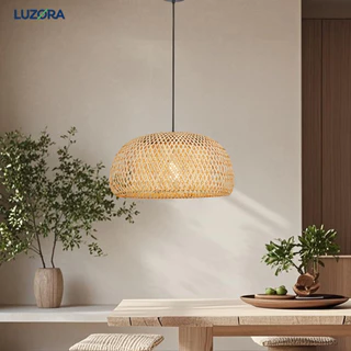 Lanterna De Bambu Estilo Chinês Luminária Pendente De Vime Lustres Tecido À Mão E27 Iluminação Luzes Penduradas