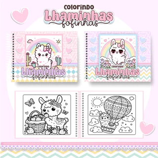 Livro de Colorir Infantil Estilo bobeie goods Lhaminhas Fofinhas 30 Folhas 120G Caderno de Desenho Pintura Coloring Boo em Oferta na Shopee