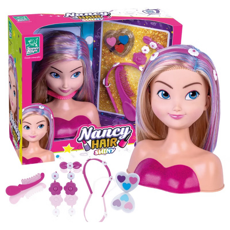Boneca para maquiar e pentear Nancy hair com maquiagem e acessórios ...