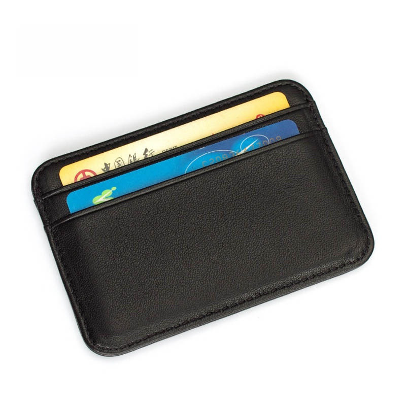 Super Slim Soft Sheepskin Genuine Leather Card Holder Mini Credit Card ...