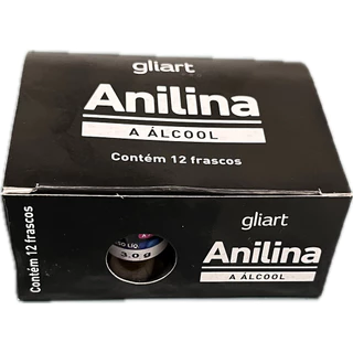 Anilina à Alcool Gliart 4.0 gramas - Caixa 12 frascos